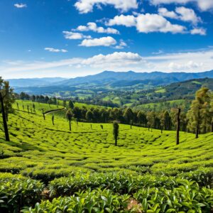 Breathtaking view of the Nilgiri Hills and tea plantations places to visit in Ooty, India