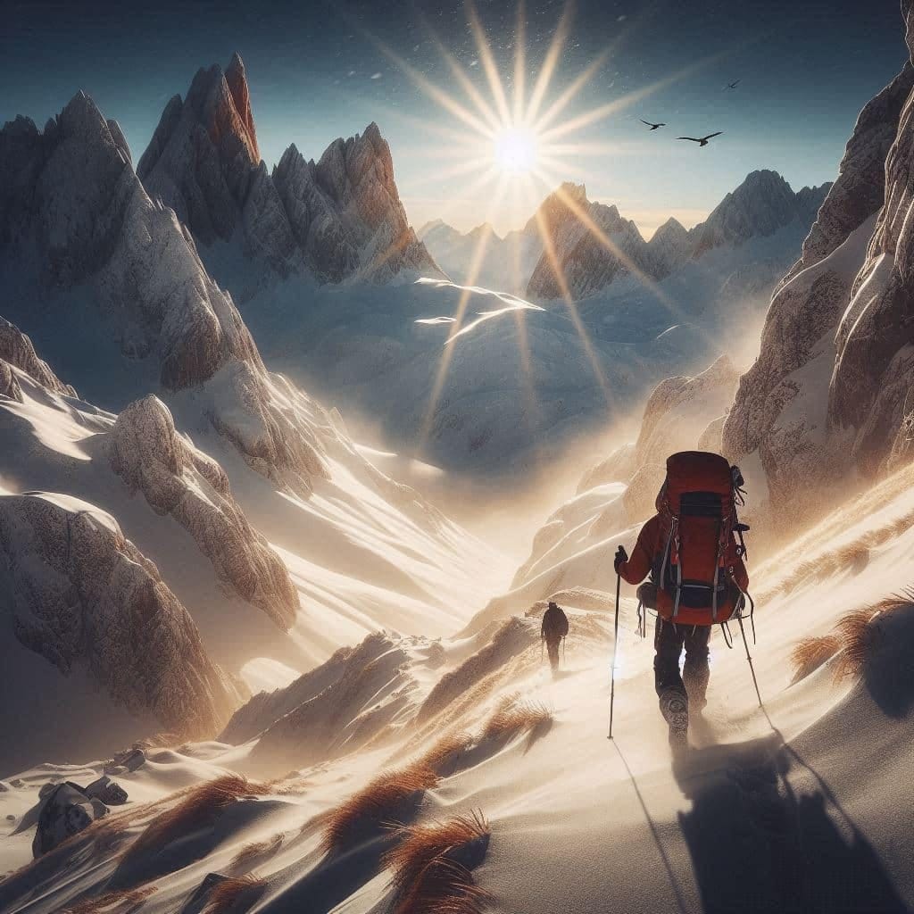 A snowy mountain trail perfect for winter trekking