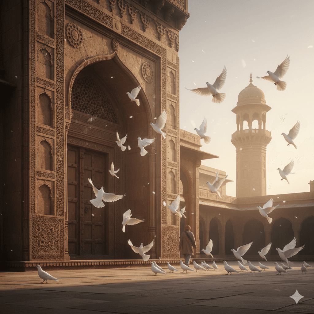 AI-generated architectural shot of Tarkeen Dargah shrine in Nagaur.