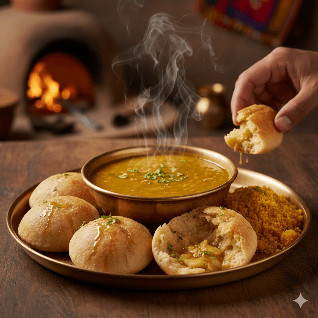 AI-generated image of traditional Rajasthani food for cyclist fuel.