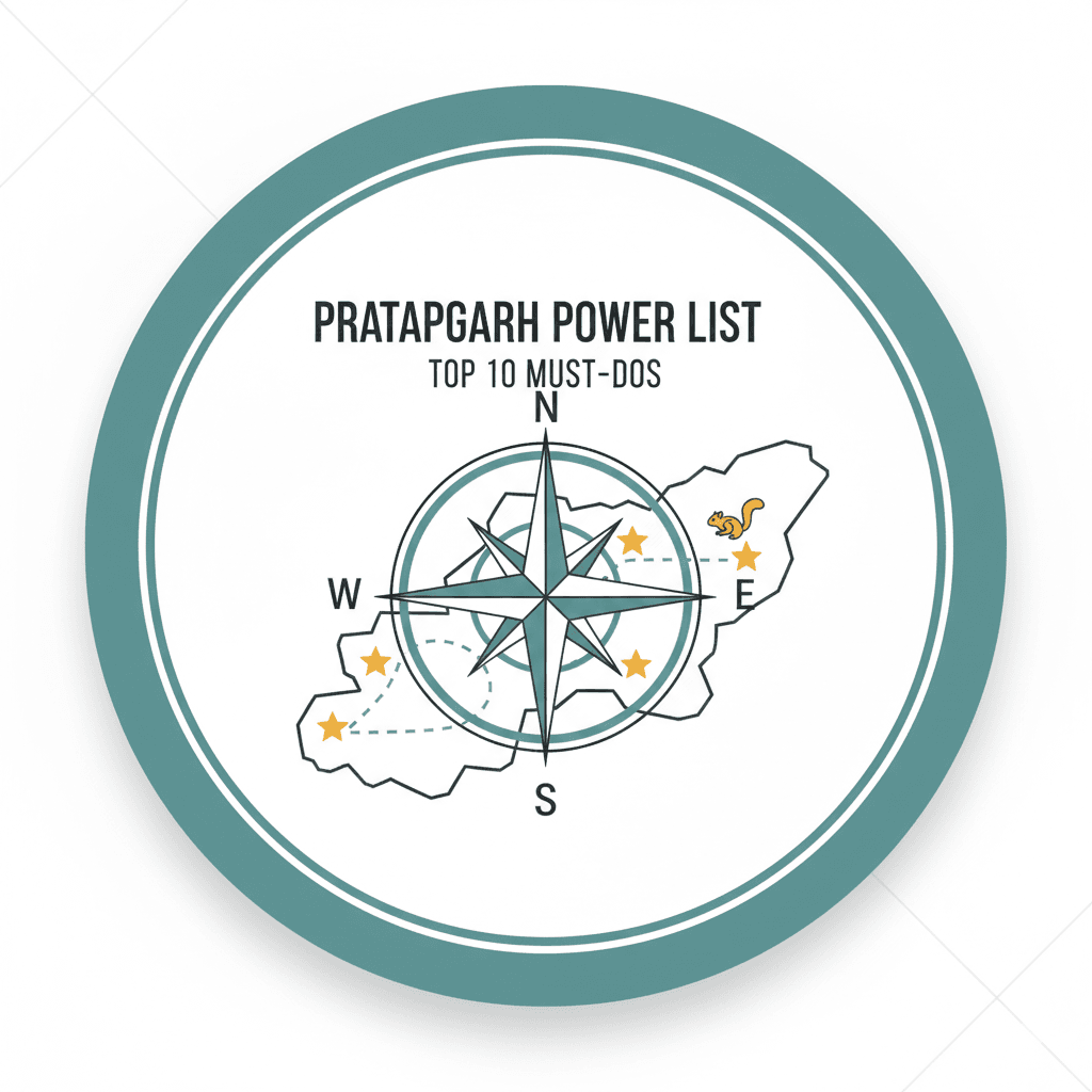 AI-generated minimalist travel icon for a summary. Pratapgarh Rajasthan Travel Guide