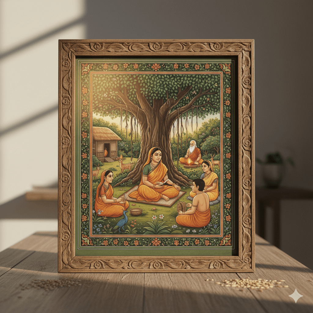 AI-generated illustration of Sita Mata Ashram legend.