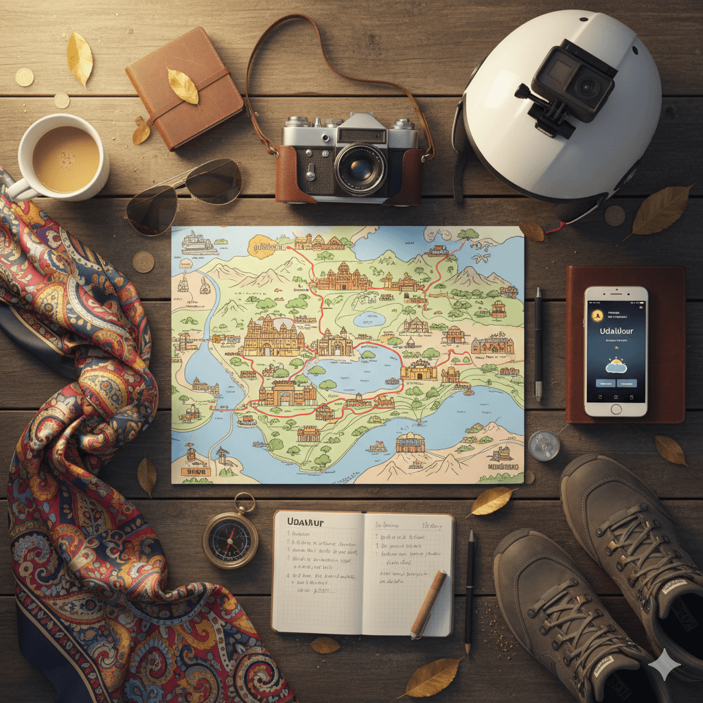 AI-generated image: Creative travel itinerary layout for a 3-day trip. 