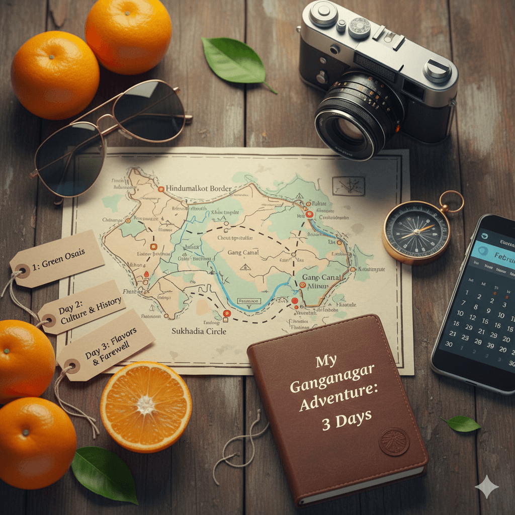 AI generated 3-day itinerary visual for a sightseeing tour. 