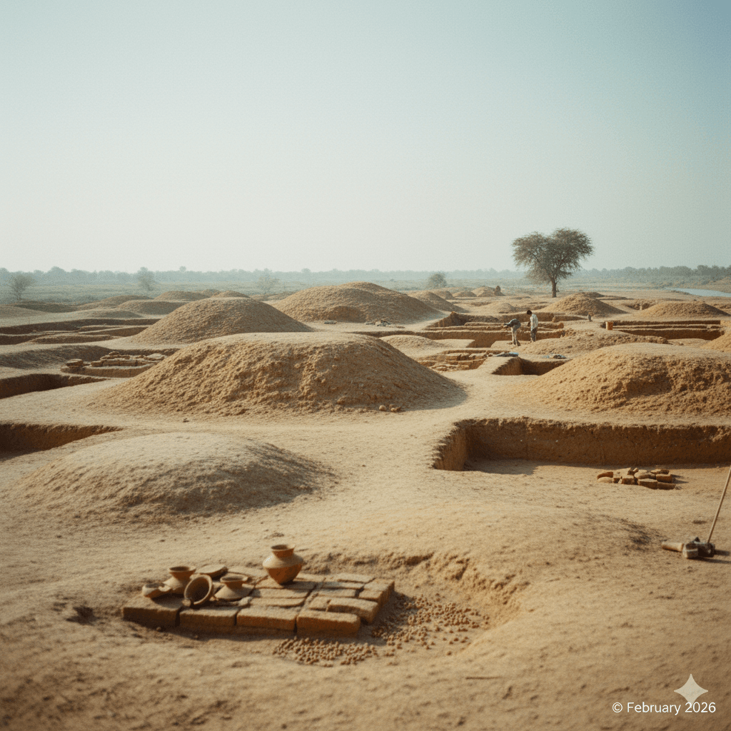 AI generated image of Baror Village Indus Valley Civilization archaeological site near Sri Ganganagar.