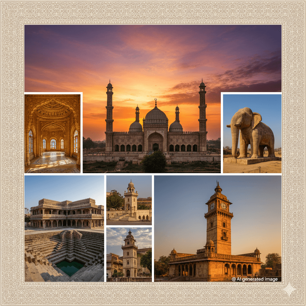 AI generated image summary of the best sightseeing landmarks in Tonk, Rajasthan. Places to visit in Tonk